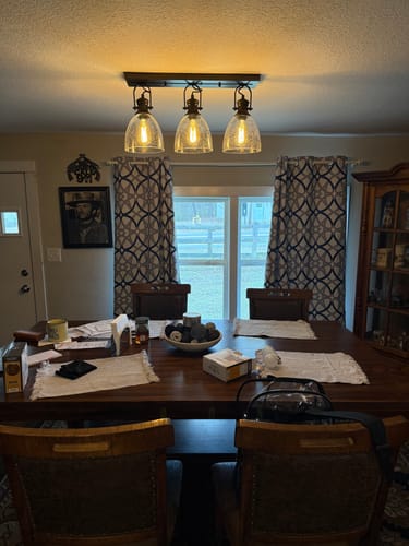 Customer photo review of Farmhouse Dual Mount Seeded Glass Linear Ceiling Light