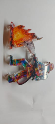 Customer photo review of Firefighter Figurine Stained Glass Crystal Effect Personalized Acrylic Plaque, Firefighter Gift