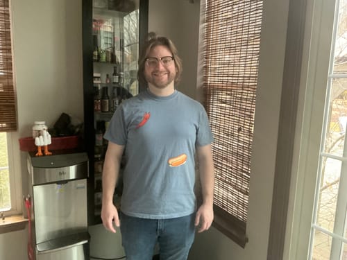 Customer photo review of Hotdog Dive — Premium Tee