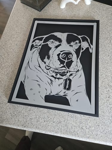Customer photo review of Custom Pet Metal Portrait