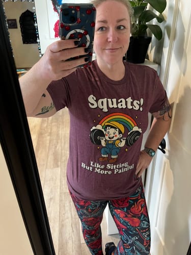 Customer photo review of Squats! T-Shirt