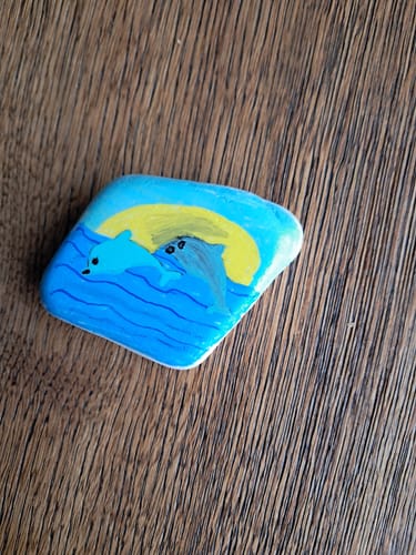 Customer photo review of 12/15 Stuks Santorini Schilderstenen 3-8 cm 1,5 KG Happy Stones + QR Codes voor de App