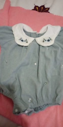 Customer photo review of 2025 New Toddler Baby Girls Romper Spring Children Clothes Ruffled Long Sleeved Cotton Baby Clothing Flower Baby Girls Jumpsuit
