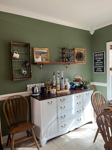 Customer photo review of Arched Shelf Bracket - Antique Brass