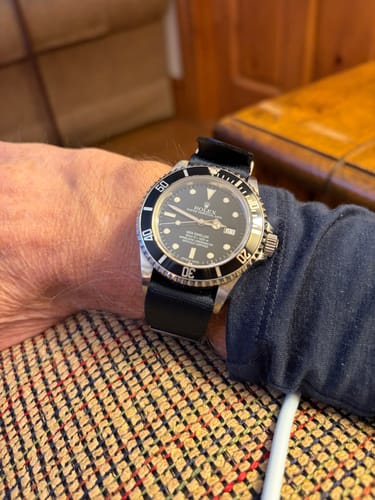 Customer photo review of Taupe Nylon Watch Strap