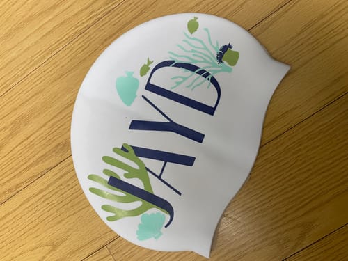 Customer photo review of JAYD Swim Cap || Coral Coast