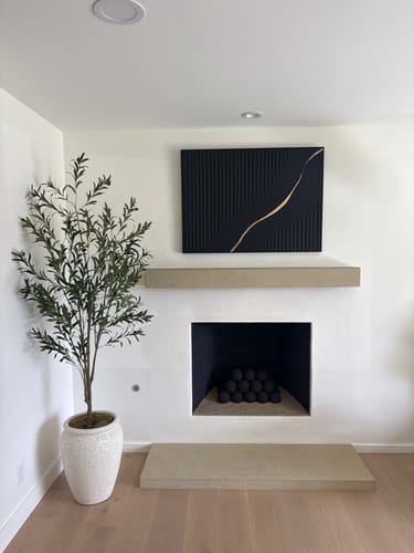 Customer photo review of Black Gold Minimalist Textured Painting #MZ082