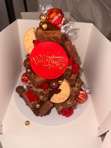 Customer photo review of Valentines Brownie Tower (Collection Only)