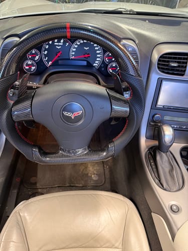 Customer photo review of Genuine Carbon Fiber Steering Wheel With Button Trim For C6 Corvette 2006-2011