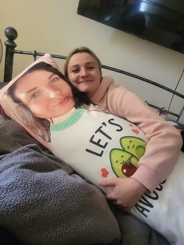 Customer photo review of Lets Avocuddle Custom Body Pillow