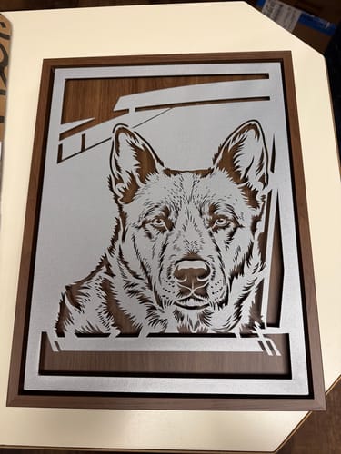 Customer photo review of Custom Pet Metal Portrait