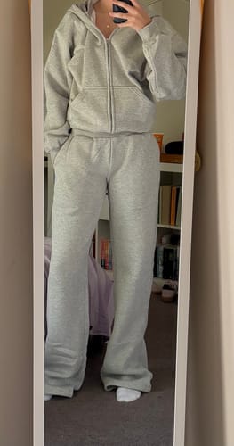 Customer photo review of True Grey Satin Hoodie Set