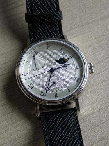 Customer photo review of Moon Phase Calendar Power Reserve Indicator Business Watch 41mm