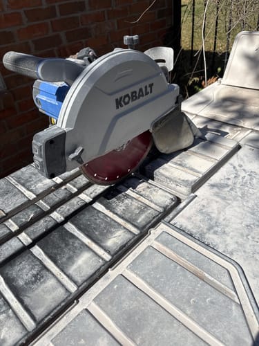 Customer photo review of BOSS HOG® Red Mesh Turbo Diamond Blade, Supreme Grade, Use Wet or Dry for Porcelain, Ceramic, Granite, Stone, Sizes 4-1/2" to 10"