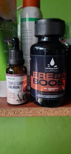 Reseña con foto de un cliente sobre EREBOOST | 60 Cápsulas