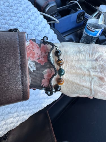 Customer photo review of Girl Gang Courage and Strength Crystal Silver Bracelet