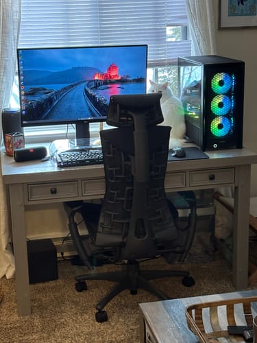 Customer photo review of Herman Miller Embody Chair Refurbished Pixelated Support | Backfit Adjustment | Advanced Ergonomic Office Chair for Healthy Movement | Balanced Posture