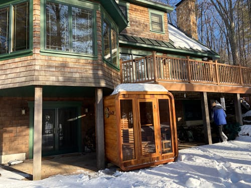 Customer photo review of Smartmak® 4 People Wood Outdoor Square Sauna Room - Square 1