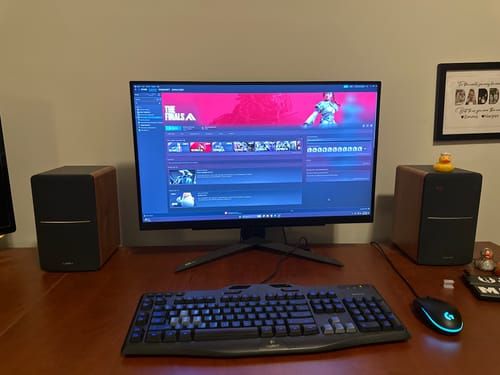 Customer photo review of R1280DBs Powered Bluetooth Bookshelf Speakers