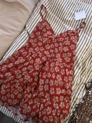 Customer photo review of Tallulah Dress - Burnt Hibiscus
