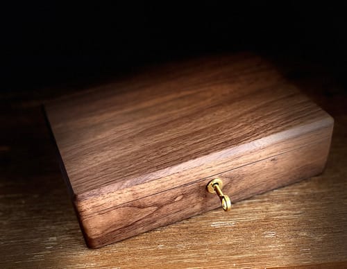 Customer photo review of Amare Minimalist Walnut Jewelry Box with Lock