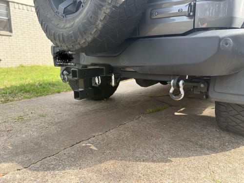 Customer photo review of Ford Bronco 2021+ Rear Tow Hitch w/ Shackle Tabs (Rated Class III 5,000-lbs Towing)