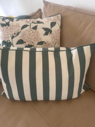 Customer photo review of Outdoor Green and Cream Hydrangea Cushion 50x50cm