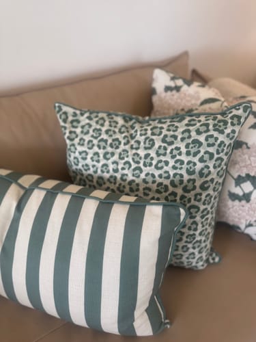 Customer photo review of Outdoor Green and Cream Hydrangea Cushion 50x50cm