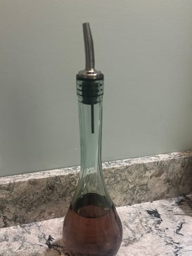 Customer photo review of Chrome Pour Spouts w/ Plastic Vent (liquor & olive oil use)
