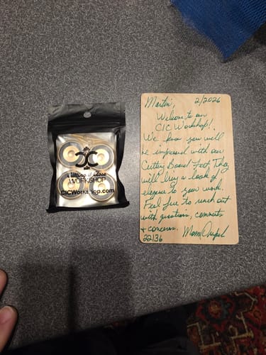 Customer photo review of Premium Cutting Board Feet - Brass/Stainless Steel