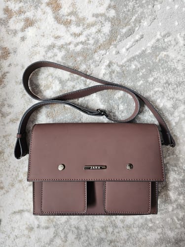 Customer photo review of Monaco Messenger Flap Bag - Matte Brown