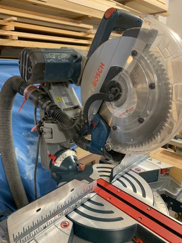 Customer photo review of Bosch Axial Glide Miter Saw Dust Chute (Gen II)