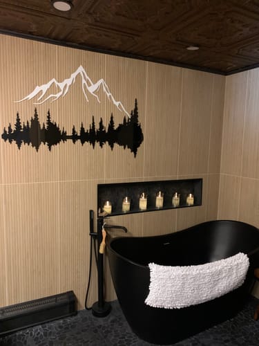 Customer photo review of White Mountain and Dark Forest Metal Wall Art