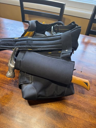 Customer photo review of Perkins Builder Brothers Tool Belt Hammer Holder, Black