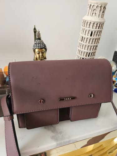 Customer photo review of Monaco Messenger Flap Bag - Matte Brown