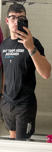 Customer photo review of Christian Lifting Club Premium Shorts 7"