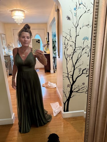 Customer photo review of Spaghetti Straps Sparkle Tulle A Line Prom Dress