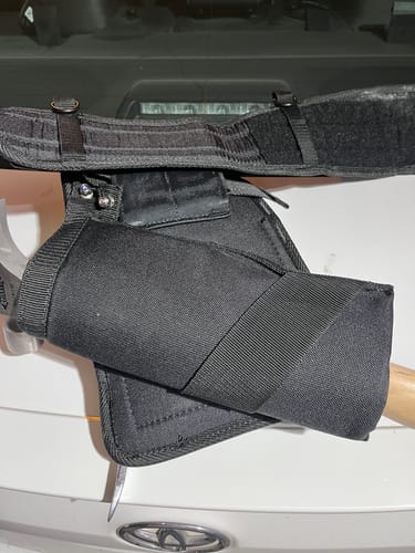 Customer photo review of Perkins Builder Brothers Tool Belt Hammer Holder, Black