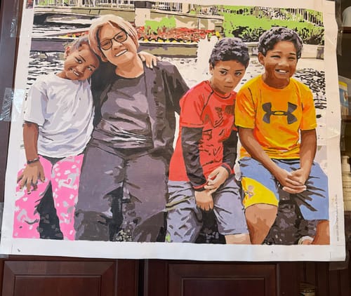 Customer photo review of Custom Portrait Paint By Numbers