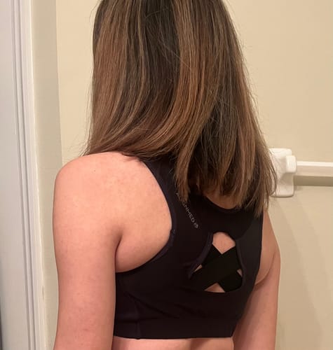 Customer photo review of AlignMe Zipper Posture Sports Bra For Women