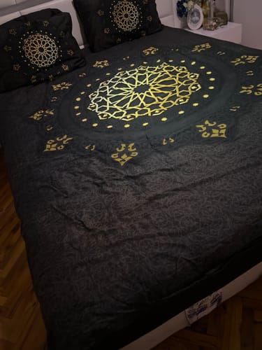 Customer photo review of Palace Saten Çift Kişilik Nevresim Takımı Togay Antrasit