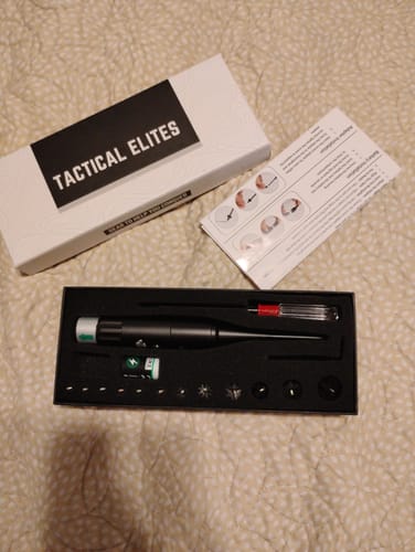 Customer's Site Right 2.0 Boresighter kit shown with its original packaging and instructions.