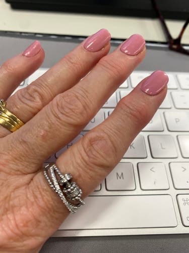 Customer photo review of Stacked Silver Fidget Ring Adjustable