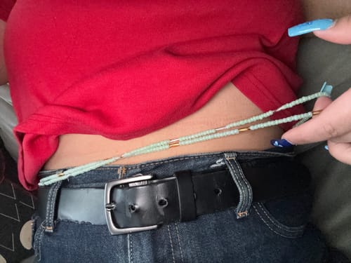 Customer photo review of Minty African Lux Waist Beads