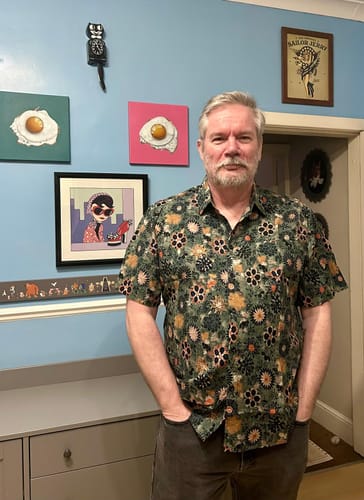 Customer photo review of Men's Boho Retro Floral Print Summer Shirt
