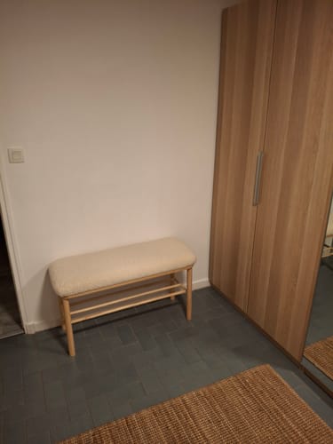 Customer photo review of ASUGI - Banc avec rangement en pin massif et bouclettes blanches