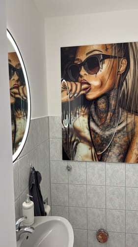 Customer photo review of Acrylglasbild Modern Art Tattoo Girl Hochformat
