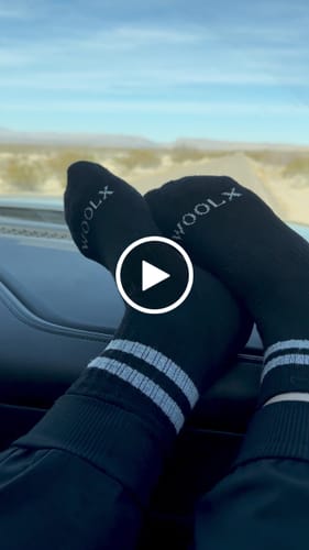 Customer video review of Womens Varsity Mini Crew Socks - Black Volt