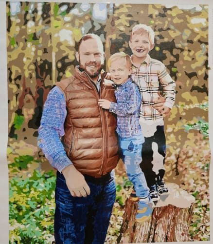 Customer photo review of Custom Portrait Paint By Numbers