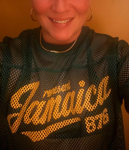 Customer photo review of Represent Jamaica Mesh Jersey (Green)